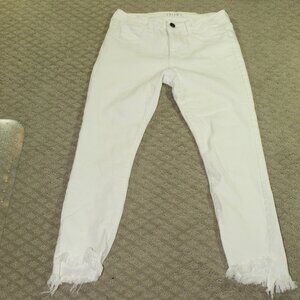 Cello Size 1 White Angled Raw Hem Jeans